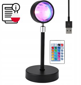 Retoo LAMPA ZACHÓD SŁOŃCA Sunset Lamp Projektor Imitująca Słońce 8