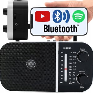 Radio Retoo RADIO PRZENOŚNE KUCHENNE BLUETOOTH SIECIOWO-BATERYJNE UCHWYT USB 5