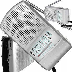Radio Retoo RADIO KUCHENNE NA BATERIE PRZENOŚNE MAŁE FM AM SW ANTENA SREBRNE 2