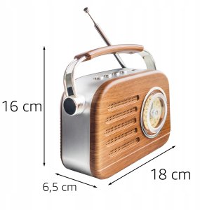 Radio Retoo Radio FM z Bluetooth / Radio FM with bluetooth CZERWONE 16