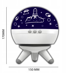 Retoo PROJEKTOR GWIAZD NIEBA LAMPKA OBROTOWA NOCNA DLA DZIECI RZUTNIK LED 4