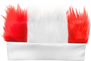 Verk Włosy kibica biało czerwone nakrycie na głowę polska mecz stadion opaska 4