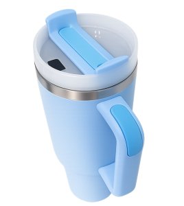 Verk Duży kubek termiczny 1,2l słomka uchwytem stalowy termos na zimne i gorące 5