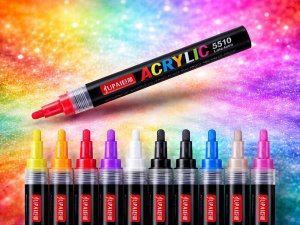 Verk Markery akrylowe zestaw 24 szt pisaki flamastry mazaki wodoodporne z farbą 4
