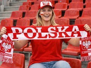 Verk Szalik kibica Polska mecz na stadion biało czerwony miękki dwustronny 3