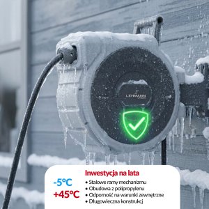 Lehmann HG Zwijacz bęben na wąż ogrodowy automatyczny Zestaw z wężem 22m 1/2 Naścienny LGAWR-2060 5