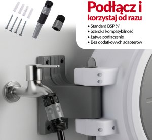 Lehmann HG Zwijacz bęben na wąż ogrodowy automatyczny Zestaw z wężem 22m 1/2 Naścienny LGAWR-2060 7