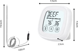 Verk Termometr do mięsa mięs z sondą kuchenny dotykowy cyfrowy do smażenia lcd 5