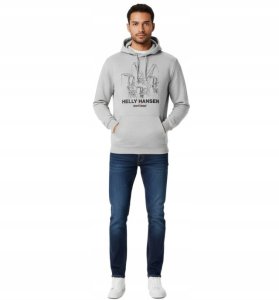Helly Hansen Bluza męska z kapturem szara kangurka sportowa na codzień 2
