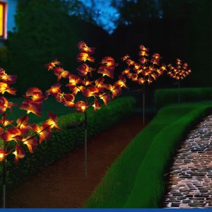 Maximex Lampki ogrodowe solarne, storczyki LED, zestaw 2 sztuki, 75 cm 3