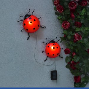 Maximex Ogrodowe lampki solarne, biedronki LED, 2 sztuki, 20 cm 2