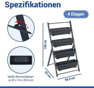 Maximex Regał z grządkami 4-poziomowy 62 x 108 x 56,5 cm 2