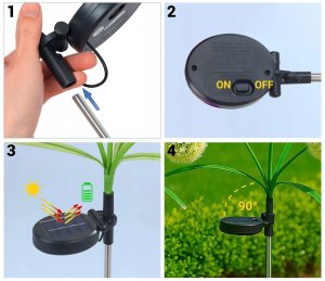 Lampka wtykowa do gniazdka Maximex Lampki ogrodowe solarne, dmuchawce LED, 2 sztuki, 75 cm 5