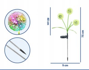 Lampka wtykowa do gniazdka Maximex Lampki ogrodowe solarne, dmuchawce LED, 2 sztuki, 75 cm 8