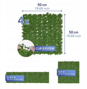 Maximex Osłona ogrodowa sztuczny bluszcz, odporna na UV, 3 x 1 m 7