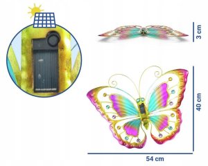 Maximex Ozdoba ogrodowa na ścianę, motyl solarny LED, 54 x 40 cm 5