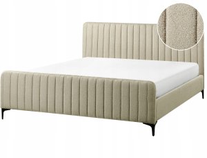 Beliani Łóżko Boucle LUNAN 180 x 200 cm Beżowy 2