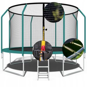Trampolina ogrodowa Funfit Trampolina ogrodowa dla dzieci 404cm z siatką zewnętrzną i drabinką 2