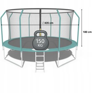 Trampolina ogrodowa Funfit Trampolina ogrodowa dla dzieci 404cm z siatką zewnętrzną i drabinką 3