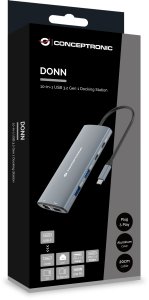 HUB USB Conceptronic CONCEPTRONIC 10-1 Dock USB-C->HDMI/2xUSB-C/3xUSB-A/+ 20cm gr 4