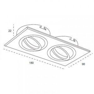 Zext Oprawa halogenowa dwugłowicowa czarna IP20 6