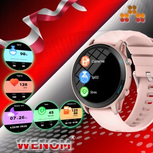 Smartwatch Wenom Smartwatch Wenom 2025 z funkcją rozmów, monitor tętna, IP68 Menu PL 2