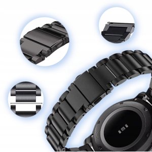 Wenom Bransoleta STALOWA Nierdzewna CZARNY DO SMARTWATCH uniwersalny 22mm Wenom 6