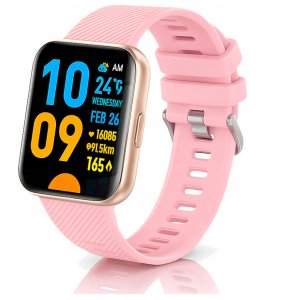Smartwatch Wenom Smartwatch męski / damski - rozmowy, sport, zdrowie, IP68, Różowy Ciśnienie 12
