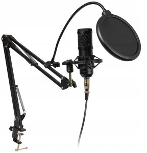 Mikrofon Retoo MIKROFON STUDYJNY USB JACK GAMINGOWY STATYW POP FILTR 2