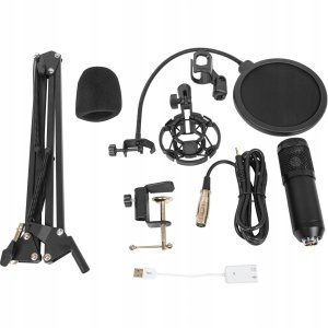 Mikrofon Retoo MIKROFON STUDYJNY USB JACK GAMINGOWY STATYW POP FILTR 3