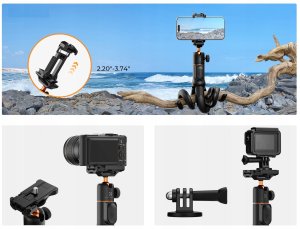 Selfie stick K&F Giętki Statyw Elastyczny Głowica Kijek Selfie Aparat Kamera Telefon + Pilot 3