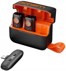 Mikrofon Hohem Mikrofon Bezprzewodowy Etui Ładujące 2TX 1RX Hohem Mic-01 iPhone Lightning 2