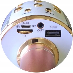 Mikrofon Xrec Mikrofon KARAOKE GŁOŚNIK WS858 BLUETOOTH RÓŻOWY Efekt Echo Dla Dzieci 4