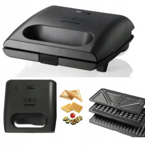 Opiekacz Gorenje Opiekacz 3w1 Gorenje SM703GCB 700W Tosty Gofry Grill wymienne płytki 9