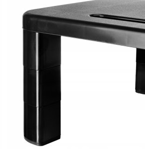 Gockowiak PODSTAWKA PÓŁKA POD MONITOR LAPTOPA REGULOWANA BIUROWA CZARNA NA BIURKO 14