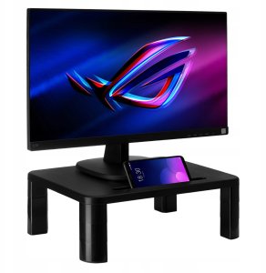 Gockowiak PODSTAWKA PÓŁKA POD MONITOR LAPTOPA REGULOWANA BIUROWA CZARNA NA BIURKO 2