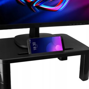 Gockowiak PODSTAWKA PÓŁKA POD MONITOR LAPTOPA REGULOWANA BIUROWA CZARNA NA BIURKO 9