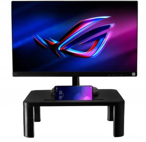 Gockowiak PODSTAWKA PÓŁKA POD MONITOR LAPTOPA REGULOWANA BIUROWA CZARNA NA BIURKO 10