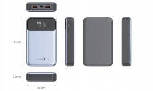 Zasilacz do laptopa Swissten Powerbank 20000 mAh 100W do laptopa smartfona 2x USB-A 1x USB-C KOMPAKTOWY 4