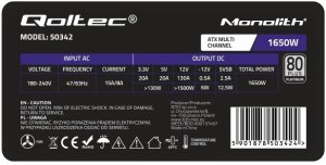 Zasilacz SilentiumPC Qoltec Wydajny Zasilacz ATX 1650W 80 Plus Platinum Gamingowy 10