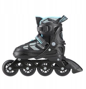 Rolki Nils Extreme Rolki Regulowane Łyżworolki Czarne Rekreacyjne Kauczukowe Kółka ABEC-7 5