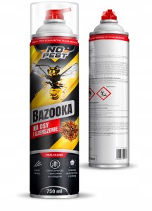 NO PEST SILNY SPRAY PREPARAT OPRYSK ŚRODEK NA OSY SZERSZENIE GNIAZDA BAZOOKA 750ML 11