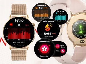 Smartwatch JG Smart Smartwatch Damski Amoled Rozmowy Menu Polski - Zdrowie Sport Chat GPT Złoty 9