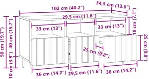 vidaXL vidaXL Szafka pod telewizor z szufladą Stare drewno 102 x 34,5 x 50 cm 9