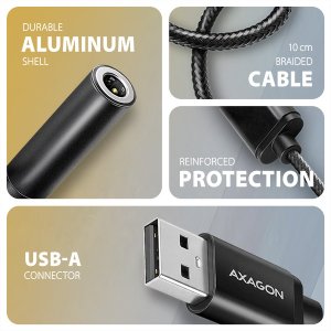 Kabel USB Axagon AXAGON ADA-HA, adapter audio USB-A na jack 3,5 mm Hi-Res DAC, 384 kHz / 32 bit, stereo 2
