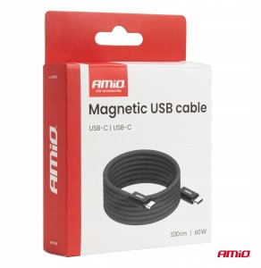 AMiO Kabel USB magnetyczny USB-C to USB-C 60W 100cm AMIO-04840 7