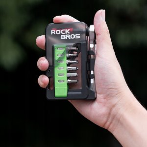 RockBros Zestaw narzędzi rowerowych Rockbros z mini grzechotką i bitami - półprzezroczysty, zielony 8