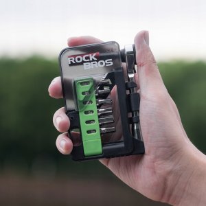 RockBros Zestaw narzędzi rowerowych Rockbros z mini grzechotką i bitami - półprzezroczysty, zielony 9