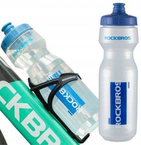 RockBros Bidon rowerowy Rockbros 750 ml - przezroczysty z niebieskim ustnikiem 2