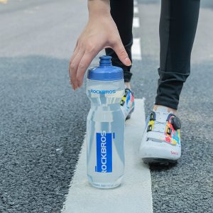 RockBros Bidon rowerowy Rockbros 750 ml - przezroczysty z niebieskim ustnikiem 3